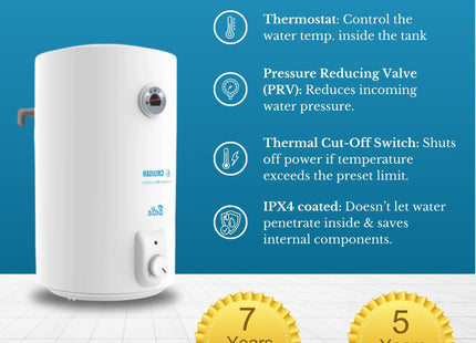 Bella Vertically Mounted 50 Liters Water Geyser