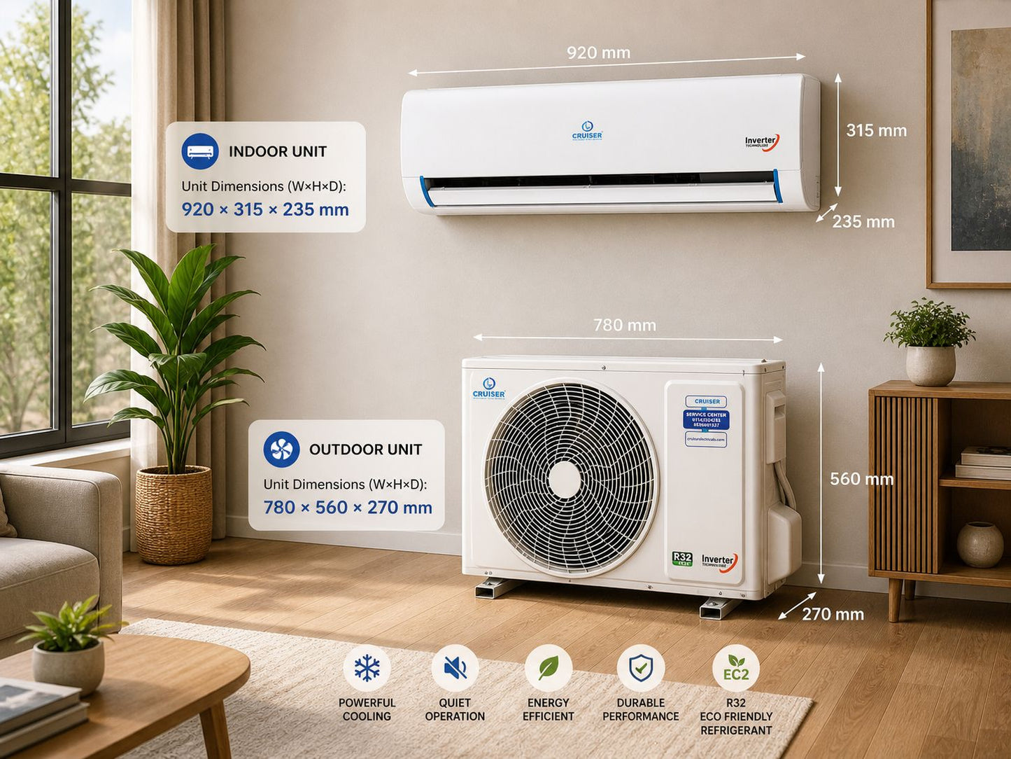 1.5 Ton 3 Star Inverter Split AC