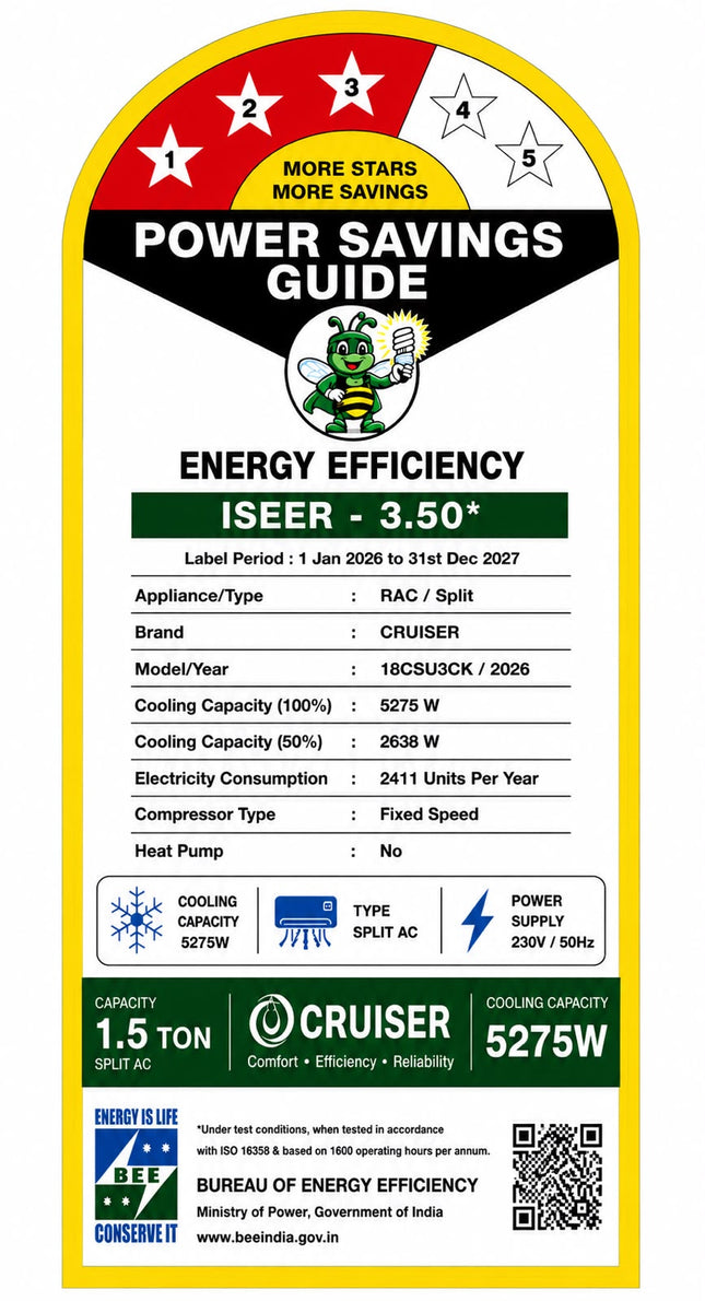Cruiser 1.5 Ton Non-Inverter ( Fixed Speed) New Model Air Conditioner 2026